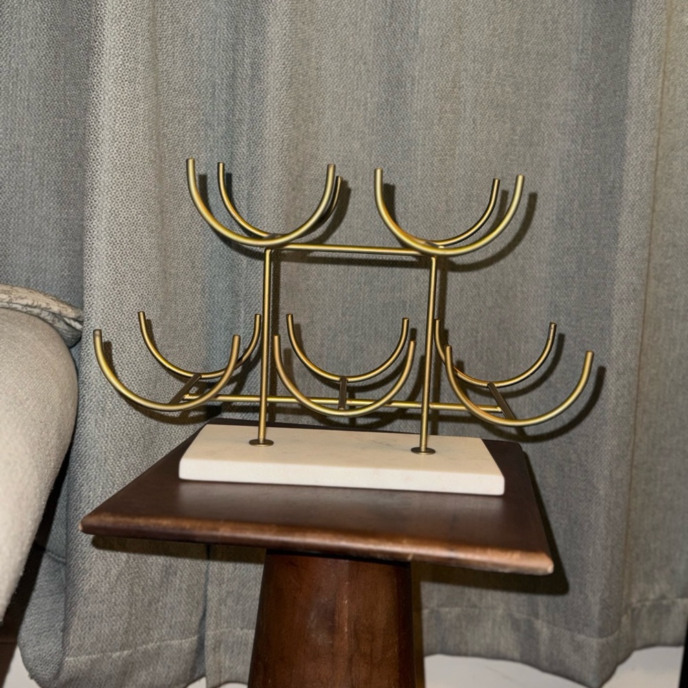 Gold Metal/marble wine rack